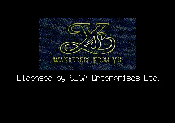 Ys - Wanderers from Ys (Japan) screen shot title